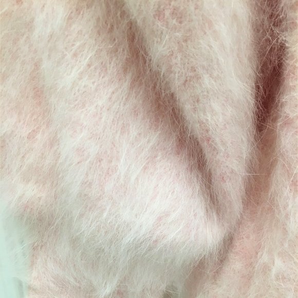 Lee Sands Pink Rabbit Angora Hair Sweater 1X - Picture 7 of 8